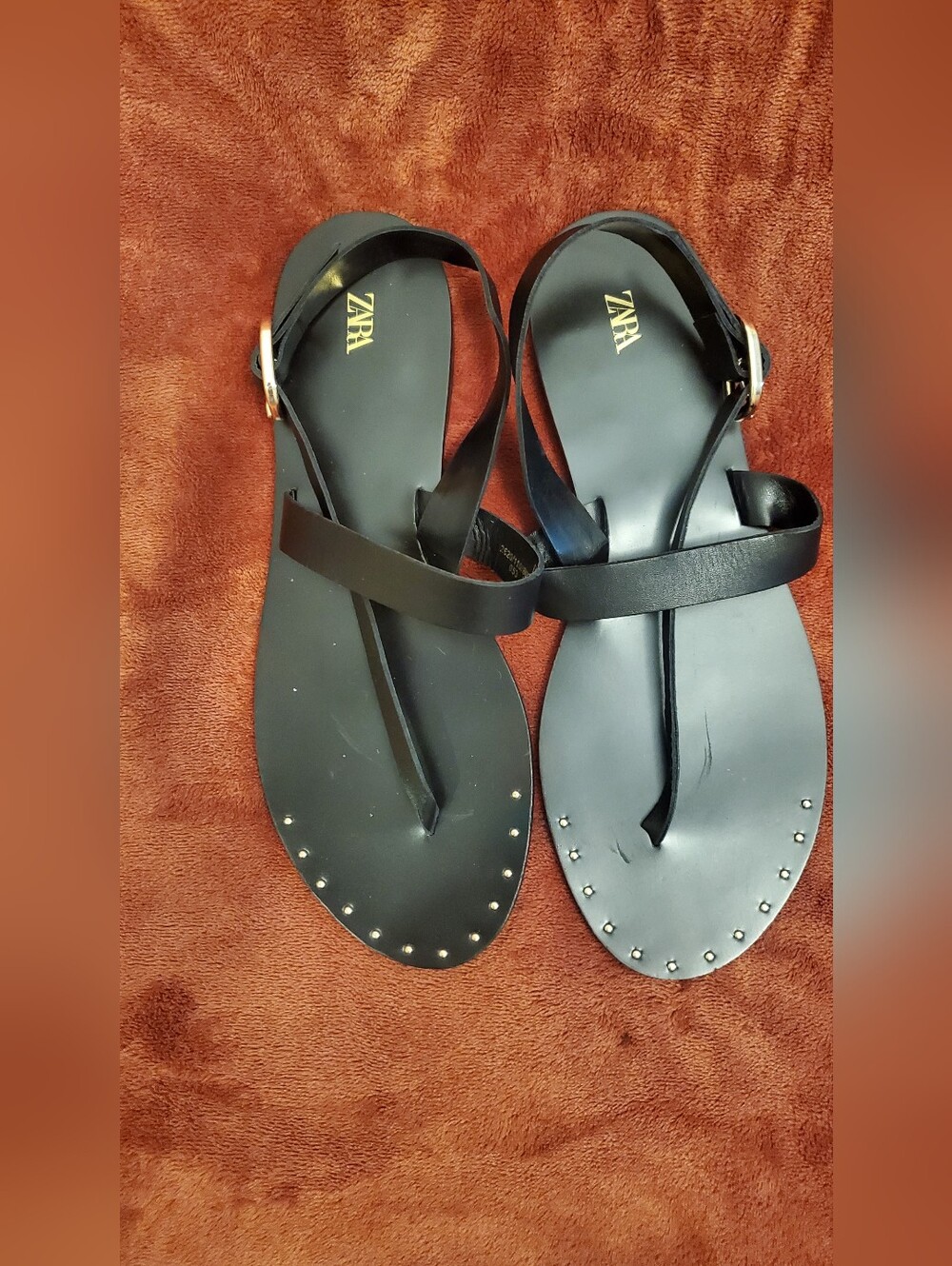 ZARA Black Studded Strappy Women's Sandals